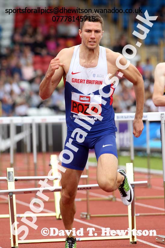 Mens 110 metres hurdles, British Championships, Birmingham. Photo: David T. Hewitson/Sports for All Pics